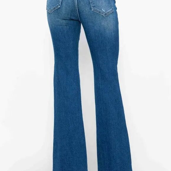bytos Full-Size High-Rise Bootcut Jeans with Pockets - Picture 2 of 3
